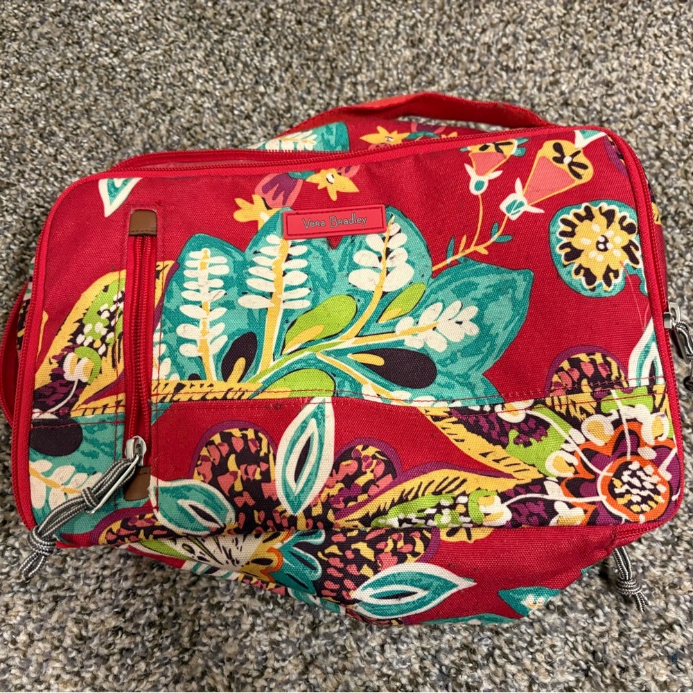 Vera Bradley Red Floral Cosmetic Bag